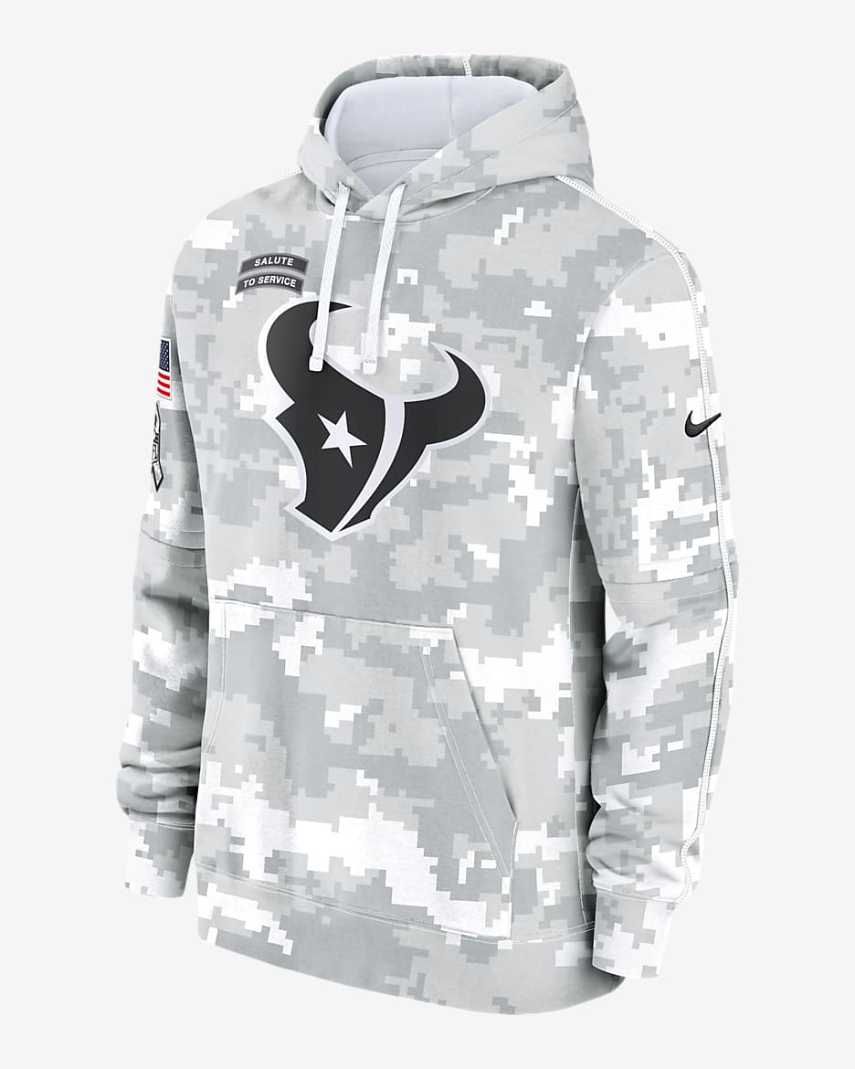 Sudadera con gorro sin cierre Nike de la NFL para hombre Houston Texans Salute to Service Primary Edge Club. Nike